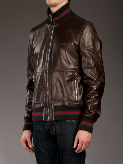 leather gucci jacket mens|gucci jacket sale men.